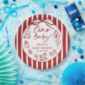 Assiettes En Carton Ciao Bambino Baby shower italien illustré (Fête)