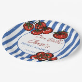 Assiettes En Carton Ciao bella tomato stripes Italian bridal shower (Angle)