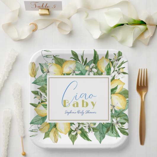 Assiettes En Carton Ciao Citrus Citron Baby shower (Mariage)