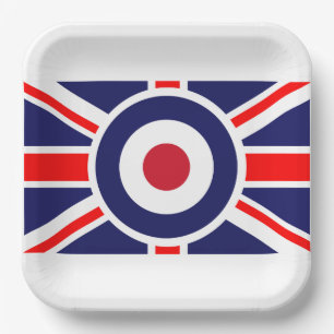 Assiettes En Carton Cible Union Jack Mods Angleterre