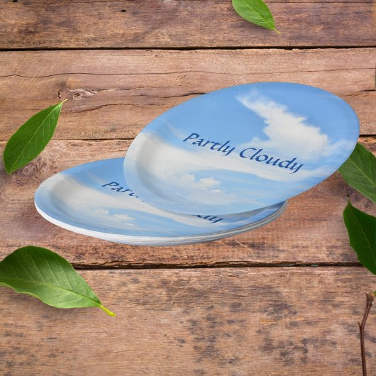 Assiettes En Carton Ciel bleu et Cloud blanc personnalisable
