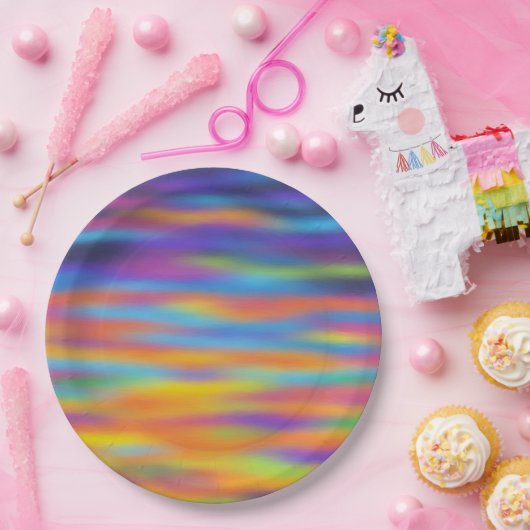 Assiettes En Carton Ciel de coucher de soleil sur le désert Abstrait (Fête)