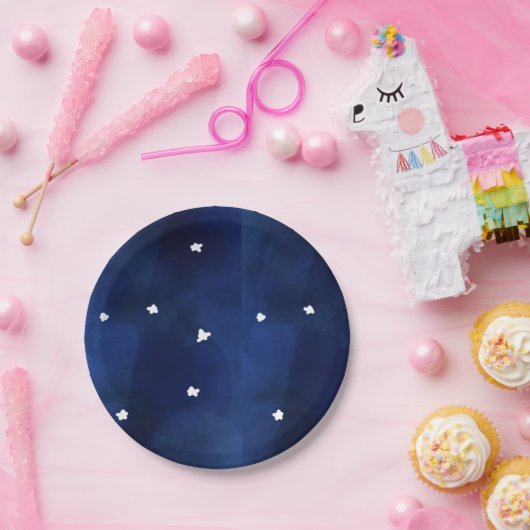 Assiettes En Carton Ciel étoilé bleu minuit (Fête)