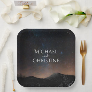 Assiettes En Carton Ciel nocturne mariage sous les étoiles