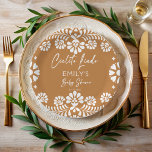 Assiettes En Carton Cielito lindo terracotta baby shower mexicain<br><div class="desc">Cielito lindo terracotta baby shower mexicain monogrammed Plaques en papier customisé modèle, blanc et marron sexe neutre baby shower plaques en papier personnalisées, talavera baby shower plaques en papier monogrammed, baby shower mexicain décoration table personnalisée sexe neutre baby shower plaques en papier papel picado plaques fiesta bebe mexicaine table décoration...</div>