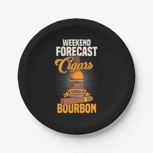 Assiettes En Carton Cigar Lover | Weekend Forecast Cigars (Devant)
