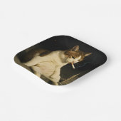 Assiettes En Carton Cigarette Kitten Funny Smoking Cat Gen Z Meme (Angulaire)