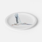 Assiettes En Carton cigogne blanche volant (Angle)