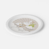Assiettes En Carton Cigogne + Nuages avec le baby shower vert de (Angle)