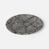 Assiettes En Carton Ciment de pavage de rue d'asphalte noir (Angle)