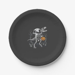 Assiettes En Carton Cimetière de citrouille d'Halloween de squelette d