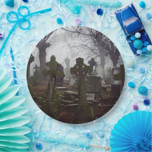 Assiettes En Carton cimetière éffrayant (Fête)