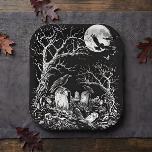 Assiettes En Carton Cimetière Nevermore