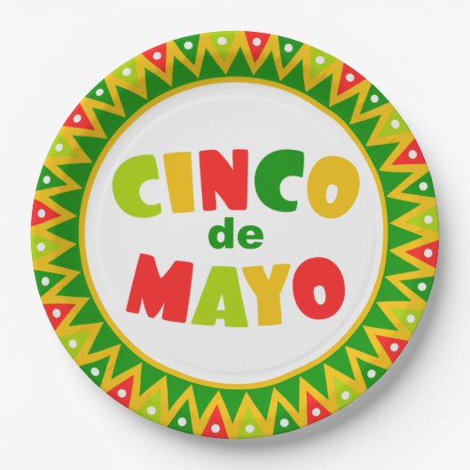 Assiettes En Carton Cinco de Mayo (Devant)