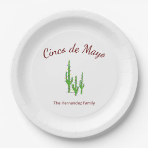 Assiettes En Carton Cinco de Mayo Désert Cactus Fête