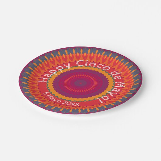 Assiettes En Carton Cinco de Mayo Fiesta Kaleidoscope (Angle)