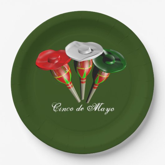 Assiettes En Carton Cinco de mayo, fiesta mexicaine (Devant)