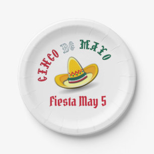 Assiettes En Carton Cinco De Mayo fiesta personnalisable du 5 mai