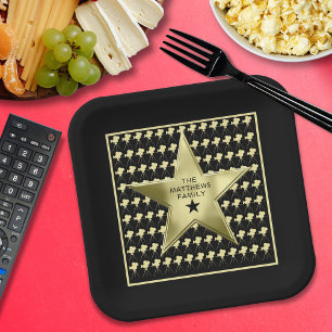 Assiettes En Carton Cinéma à domicile Nom de famille personnalisé Star