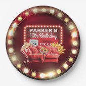 Assiettes En Carton Cinéma Nuit Cinéma Anniversaire Rétro Cadre (Devant)