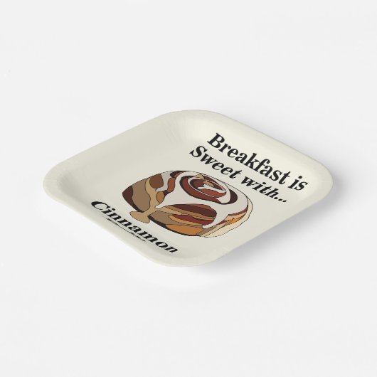 Assiettes En Carton Cinnamon Roll Sweet Bun Breakfast Party (Angulaire)