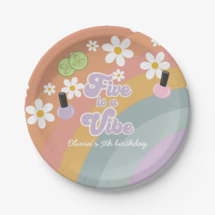 Assiettes En Carton Cinq est une ambiance Spa Arc-en-ciel 5e anniversa