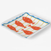 Assiettes En Carton Cinq poissons amusants conception nautique (Angulaire)