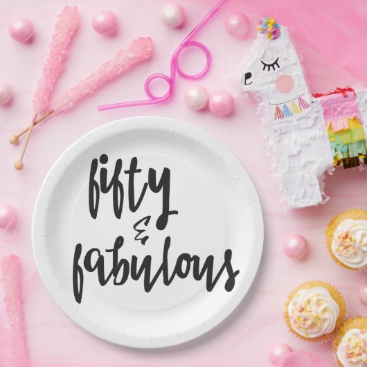 Assiettes En Carton Cinquante et fabuleux - 50e Plaques Papier Anniver (Fête)