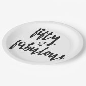 Assiettes En Carton Cinquante et fabuleux - 50e Plaques Papier Anniver (Angle)