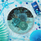 Assiettes En Carton Cinquante et fabuleux| Conception Turquoise du 50e (Fête)