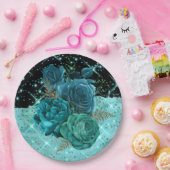 Assiettes En Carton Cinquante et fabuleux| Conception Turquoise du 50e (Fête)