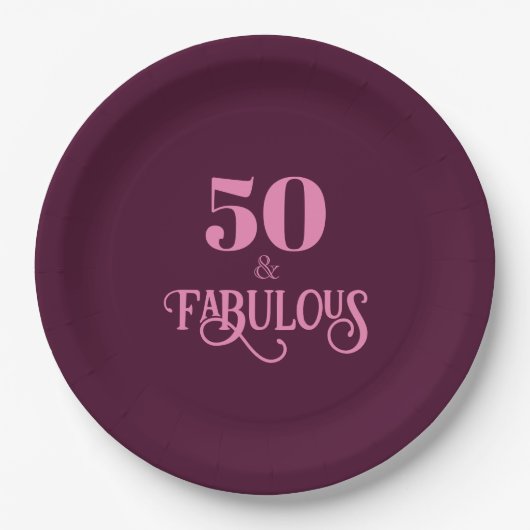 Assiettes En Carton Cinquante et fabuleux fête d'anniversaire en Bourg (Devant)