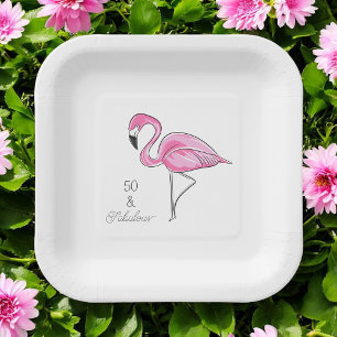 Assiettes En Carton Cinquante et fabuleux Flamant rose rose