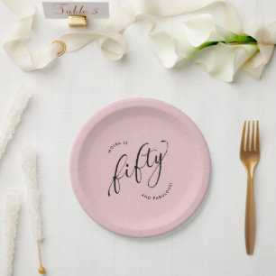 Assiettes En Carton Cinquante et fabuleux moderne Dusty rose 50e anniv