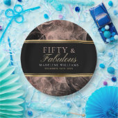 Assiettes En Carton Cinquante et fabuleux noms Black Gold Dusty Rose B (Fête)