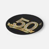 Assiettes En Carton Cinquantième anniversaire de diamant (Angle)