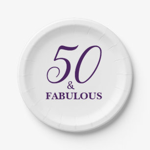 Assiettes En Carton Cinquantième plaques à papier de fête