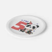 Assiettes En Carton Cinquième Panda Anniversaire Pour Enfants 5 Ans Pl (Angle)