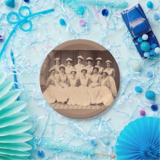 Assiettes En Carton circa les diplômés 1914 d'école d'infirmières (Fête)