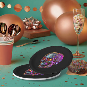 Assiettes En Carton Circuit d'Halloween Neon