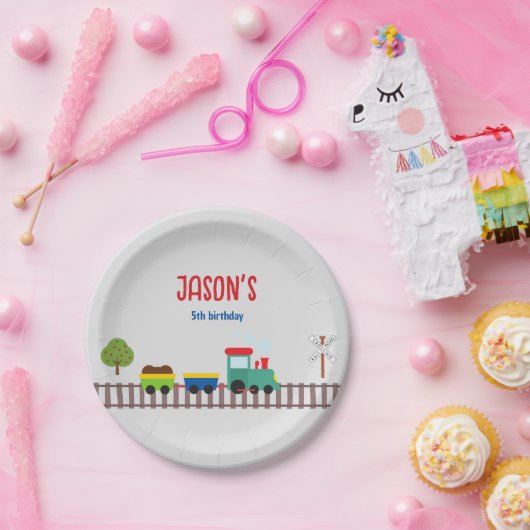 Assiettes En Carton Circulation urbaine gris mignon Fête d'anniversair (Fête)