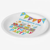 Assiettes En Carton Circus Animal Train Cute Enfants Nom Anniversaire  (Angle)