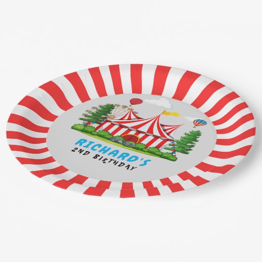 Assiettes En Carton Cirque Carnaval Thème Anniversaire Fête (Angle)