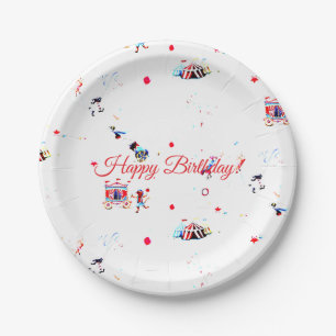 Assiettes En Carton cirque sur mesure inspiré de la fête d'anniversair
