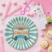 Assiettes En Carton Cirque Turquoise Tente rouge Anniversaire Plaque p (Fête)