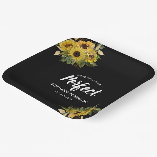 Assiettes En Carton Citation biblique tournesol moderne (Angulaire)