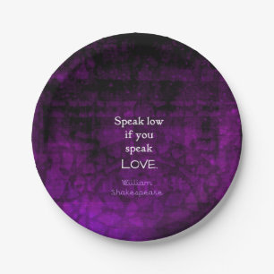 Assiettes En Carton Citation d'AMOUR romantique inspirée de Shakespear