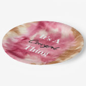 Assiettes En Carton Citation de fille rose crème Brown (Angle)