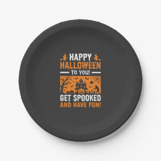 Assiettes En Carton Citation de maison hantée effrayante pour Hallowee