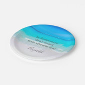 Assiettes En Carton Citation de retraite Plage mer et sable (Angle)